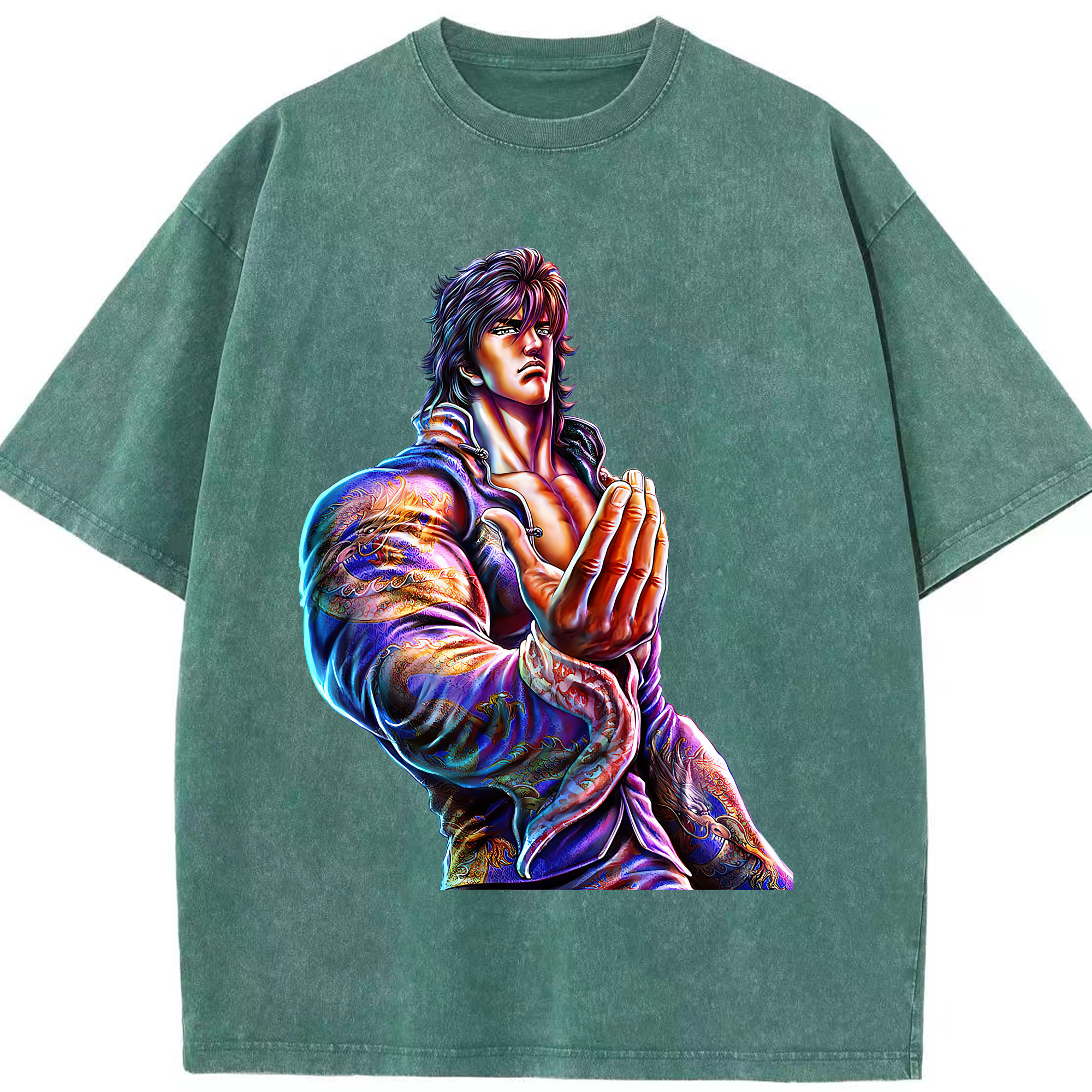 （画像用） 北斗の拳 Fist of the North Star 綿100% ヴィンテージ風 半袖Tシャツ（フロントプリント）